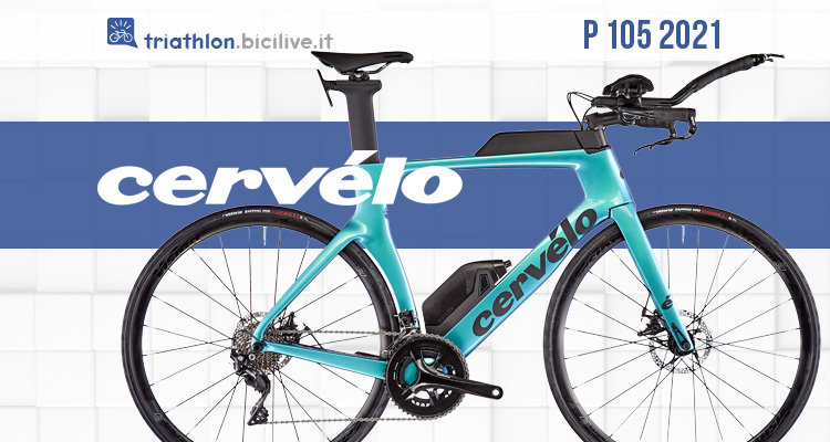 Una bici da triathlon in carbonio Cervèlo P 105 2021 azzurra